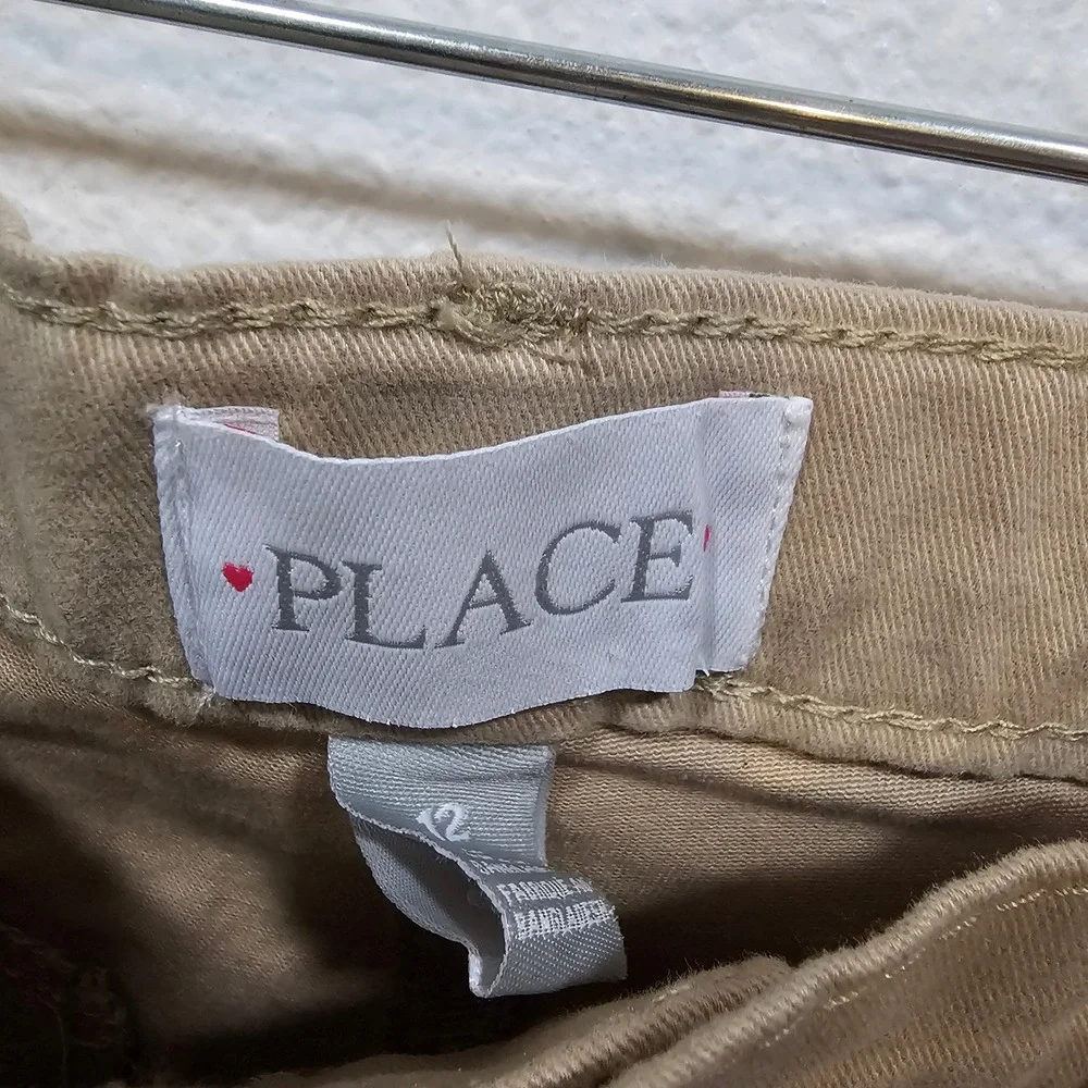 The Childrens Place Boys Khaki Chino Shorts Stretch Twill Tan Size 12 NWT